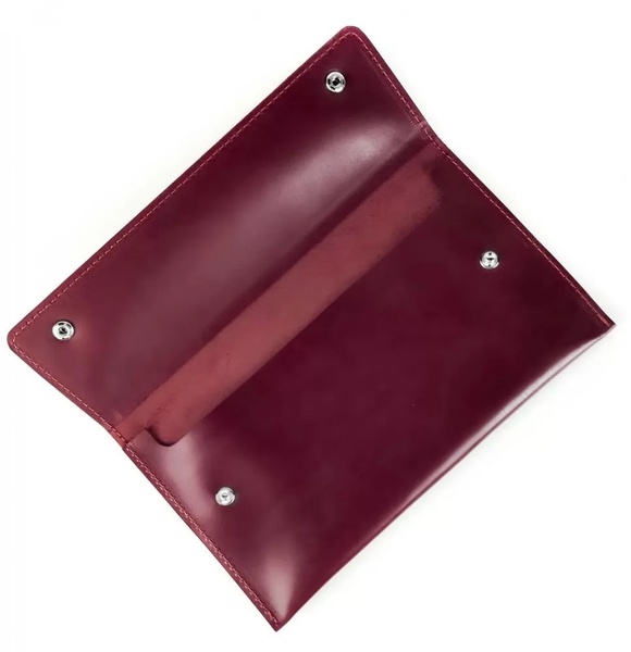 Кожаный Клатч с держателем бордовый WC01BU фото