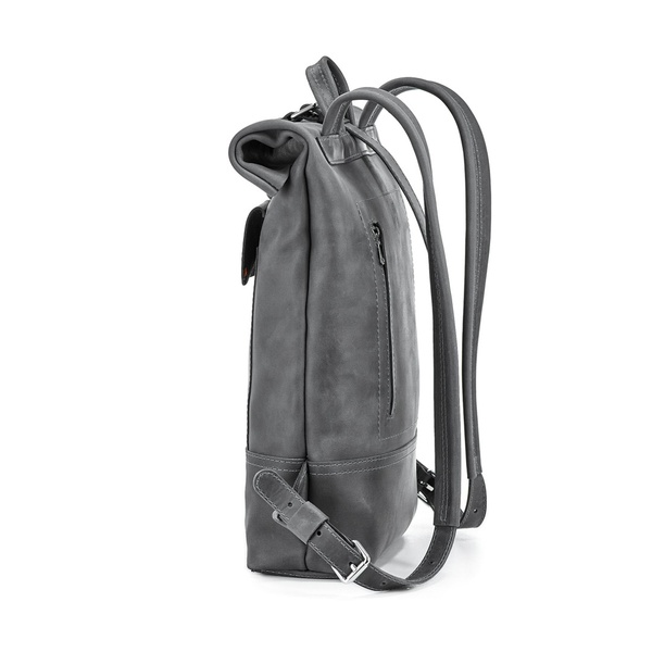 Кожаный рюкзак Roll серый L BP01GG фото