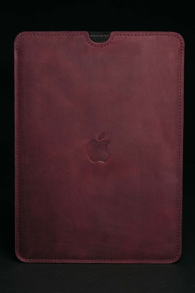 Шкіряний чохол для MacBook FlatCase Бордовий Крейзі Хорс 14 LC05BGH-14 фото