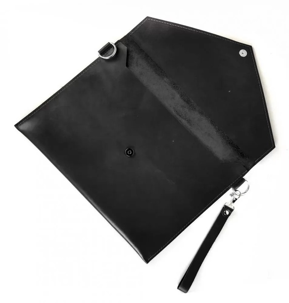 Кожаный Клатч-конверт под A4 черный WC02BL фото