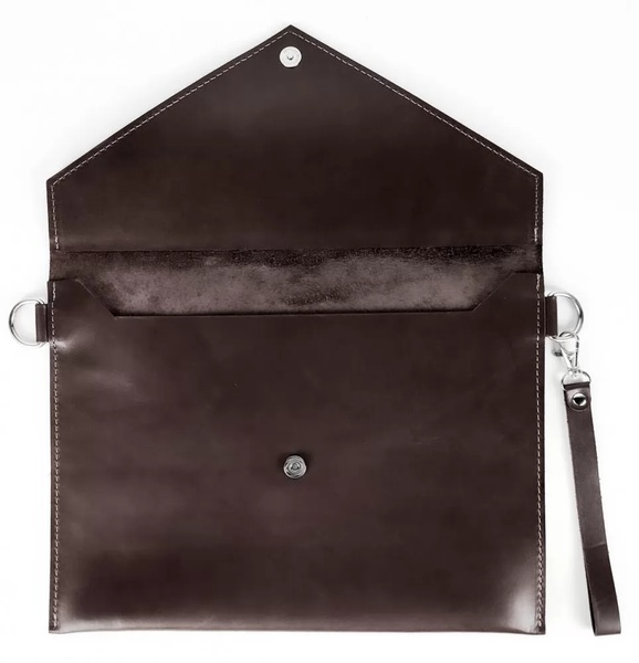 Шкіряний клатч-конверт під A4 коричневий WC02Br фото