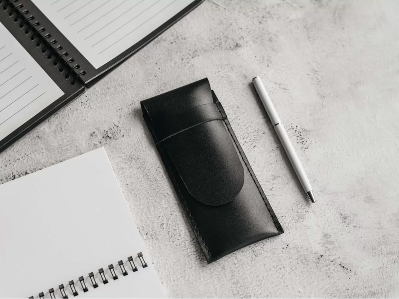 Кожаный Футляр для ручек и карандашей черный LA31BL фото