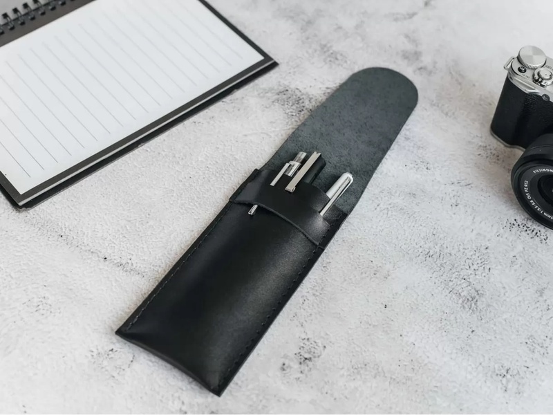 Кожаный Футляр для ручек и карандашей черный LA31BL фото