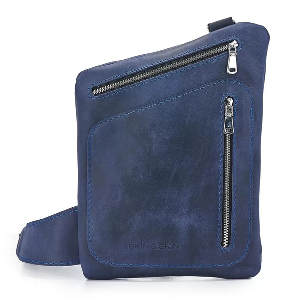 Кожаная сумка Hidden темно-синяя BM05nb фото